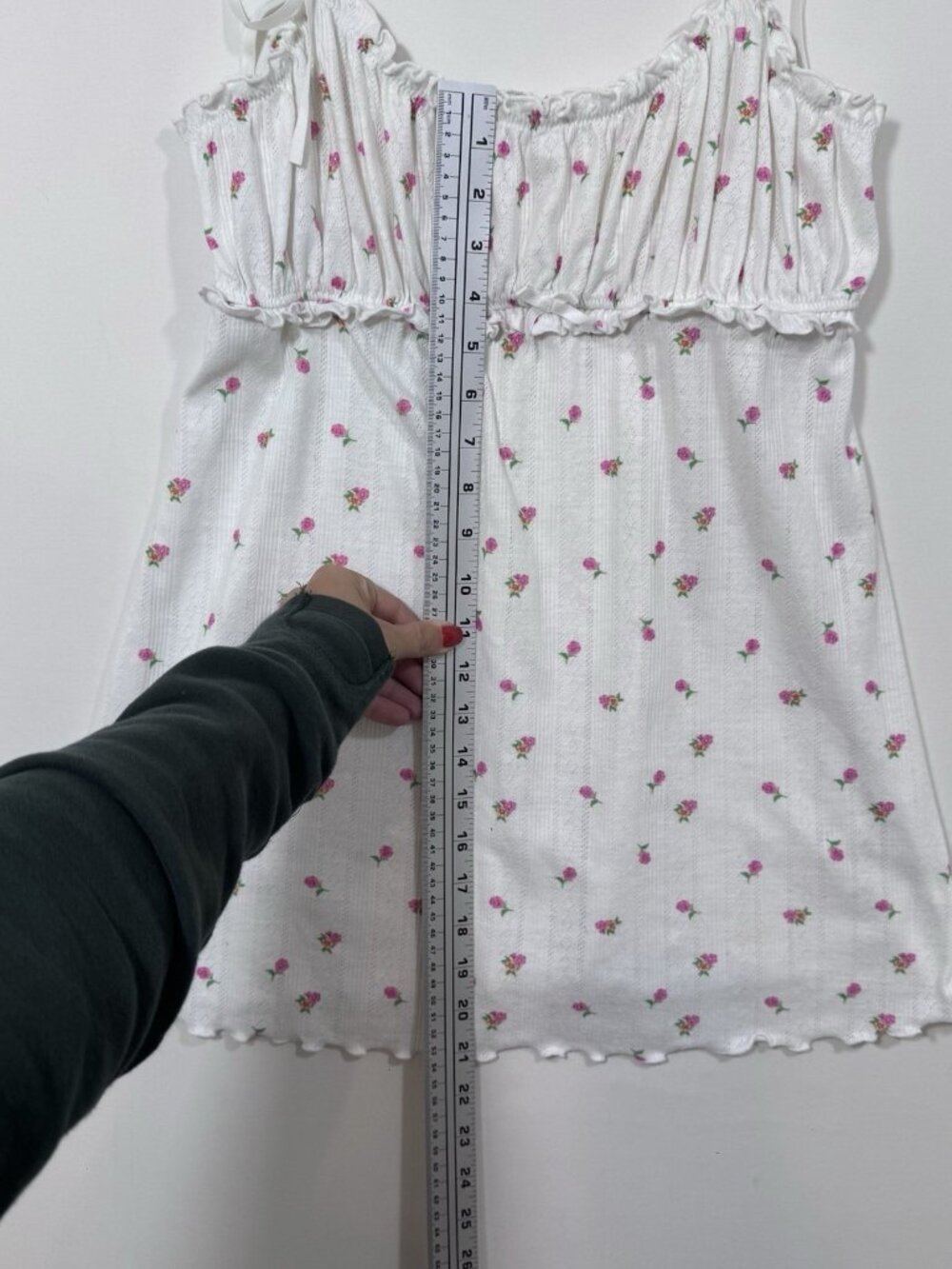 For Love & Lemons Blossom Pointelle Slip Dress M White Floral Boho Coquette - Picture 8 of 11
